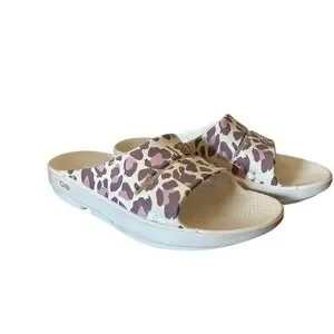OOFOS Shoes Oofos Slide Sandals Womans Size Rose Leopard